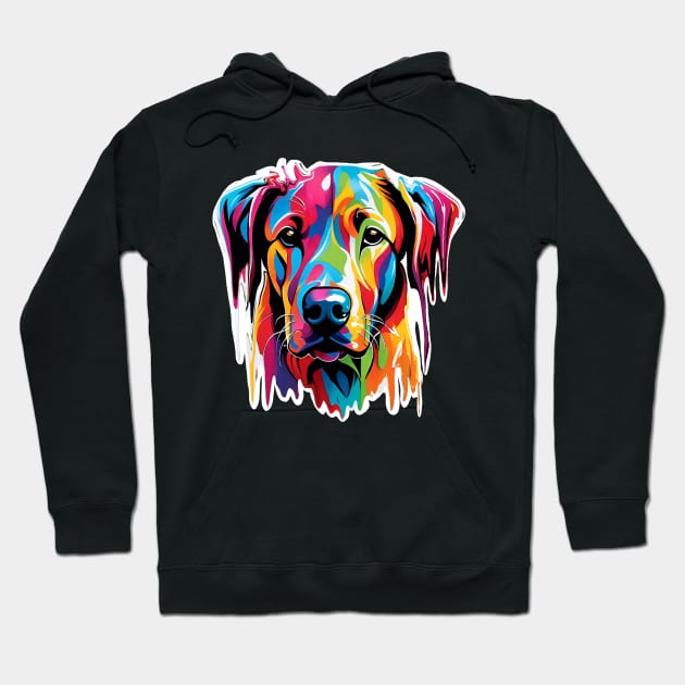 Dog Head Dripping Rainbow Graffiti Hoodie by VictoriaLehnard